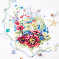 Magic Needle Zweigart Edition Cross Stitch Kit "Coast Wild Flowers", geteld, DIY, 18x29cm