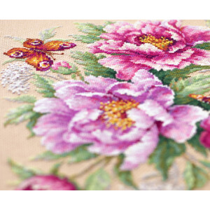 Magic Needle Zweigart Edition counted cross stitch kit "Flower Magic. Peonies", 30x30cm, DIY