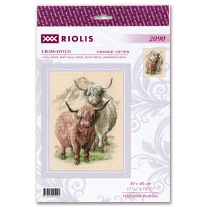Riolis counted cross stitch kit "Highland Buddies", 30x40cm, DIY