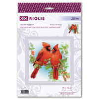 Riolis counted cross stitch kit "Red Cardinals", 20x20cm, DIY