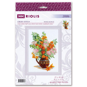 Kit punto croce contato Riolis "Bouquet with Physalis", DIY, 21x30cm
