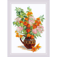 Riolis counted cross stitch kit "Bouquet with Physalis", 21x30cm, DIY