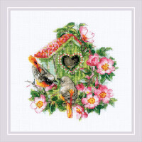 Riolis counted cross stitch kit "Happy Together", 18x18cm, DIY