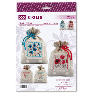Riolis counted cross stitch kit "Gift bags set of 2 pcs", a 14x20cm, DIY