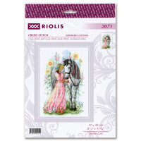 Riolis Kreuzstich Set "Mädchen mit Pferd", Zählmuster, 21x30cm