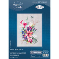 Magic Needle Набор для вышивания крестом "Тюльпаны и лилии", счетная схема, 18х26см
