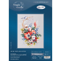 Magic Needle Zweigart Edition borduurpakket "Poppy and Cotton", geteld, DIY, 18x26cm