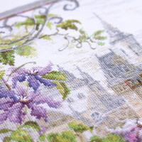 Magic Needle Zweigart Edition counted cross stitch kit "Fragrance of Clematis", 20x26cm, DIY