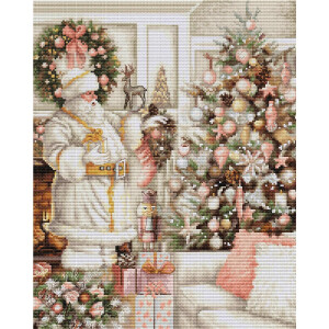 Luca-S counted cross stitch kit "White Santa with...