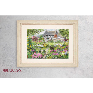 Luca-S borduurpakket "Gold Collection Cottage Garden", geteld, DIY, 46x32cm