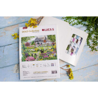 Luca-S counted cross stitch kit "Gold Collection Cottage Garden", 46x32cm, DIY