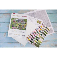 Luca-S counted cross stitch kit "Gold Collection Cottage Garden", 46x32cm, DIY
