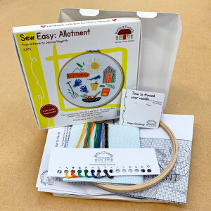 Bothy Threads counted cross stitch kit with wooden hoop "Allotment", XJH3, Diam. 17,5cm, DIY