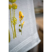 Vervaco tafelloper satijnsteek set "Spring Flowers", voorgetekende borduurafbeelding, 40x100cm