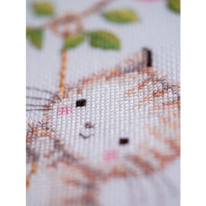 Vervaco counted cross stitch kit "Cheeky kittens", 30x31cm, DIY