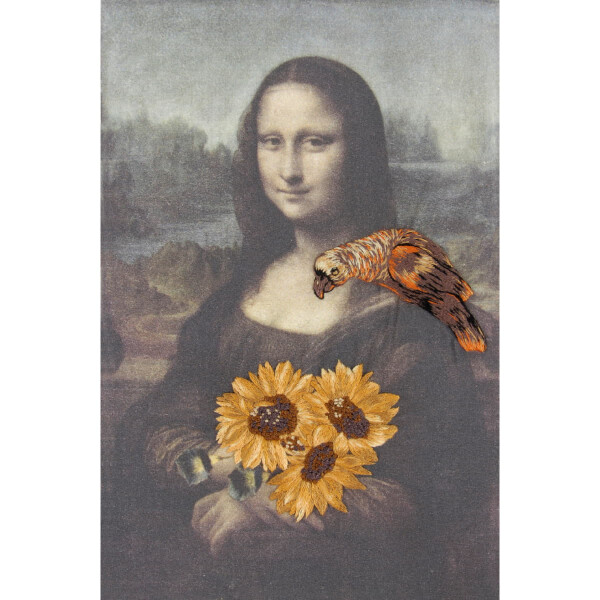 Kit point bourdon DMC "Louvre Mona Lisa & Sunflower Mix", pré-imprimé, 24x30cm