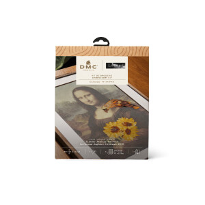 DMC Plattstich Set "Louvre Mona Lisa & Sonnenblumen Mix", vorbedruckt, 24x30cm