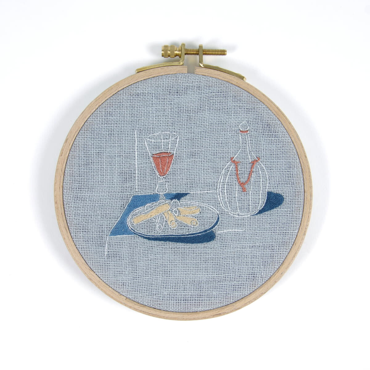 DMC stamped satin stitch kit with wooden hoop...
