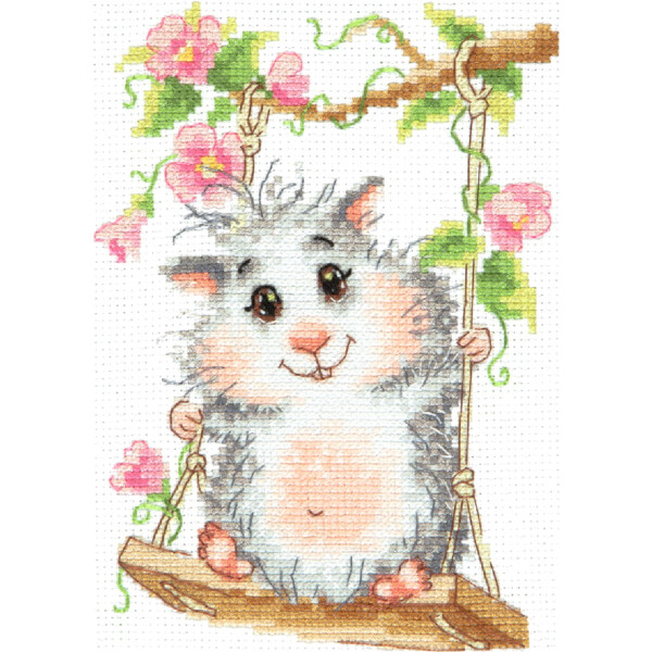 Magic Needle Zweigart Edition counted cross stitch kit "On the Swing", 12x17cm, DIY
