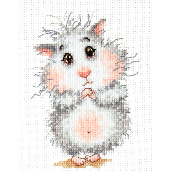 Kit de point de croix Magic Needle Zweigart Edition "Veuillez acheter un hamster !", compté, DIY, 9x13cm