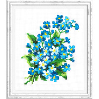 Magic Needle Zweigart Edition counted cross stitch kit "Forget-Me-Nots", 10x11cm, DIY