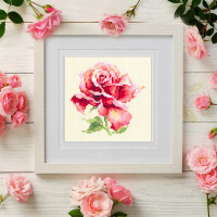 Magic Needle Zweigart Edition borduurpakket "Beautiful Rose", geteld, DIY, 11x11cm