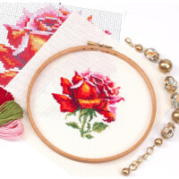 Magic Needle Набор для вышивания крестом "Красная роза", счетная схема, 11х11см