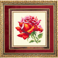 Magic Needle Zweigart Edition counted cross stitch kit "Red Rose", 11x11cm, DIY