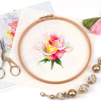 Magic Needle Zweigart Edition counted cross stitch kit "Blooming Rose", 11x11cm, DIY