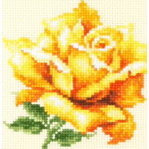 Magic Needle Набор для вышивания крестом "Желтая роза", счетная схема, 11х11см