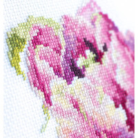 Magic Needle Zweigart Edition counted cross stitch kit "Pink Tulip", 11x11cm, DIY