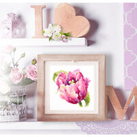 Magic Needle Zweigart Edition kit punto croce "Pink Tulip", contato, fai da te, 11x11cm