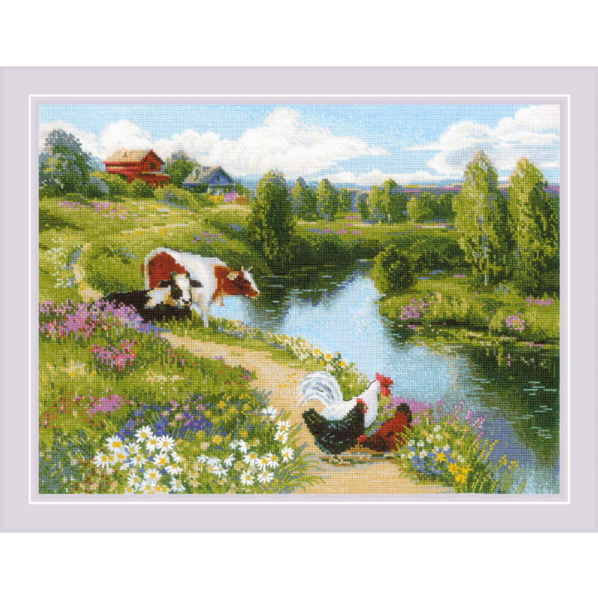 Riolis counted cross stitch kit "By the rive",...