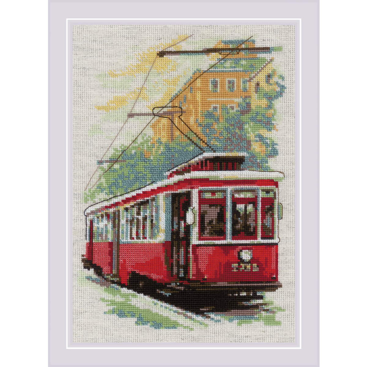 Riolis counted cross stitch kit "Old Tram",...