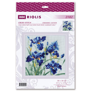 Riolis Kreuzstich Set "Blaue Schwertlilien",...
