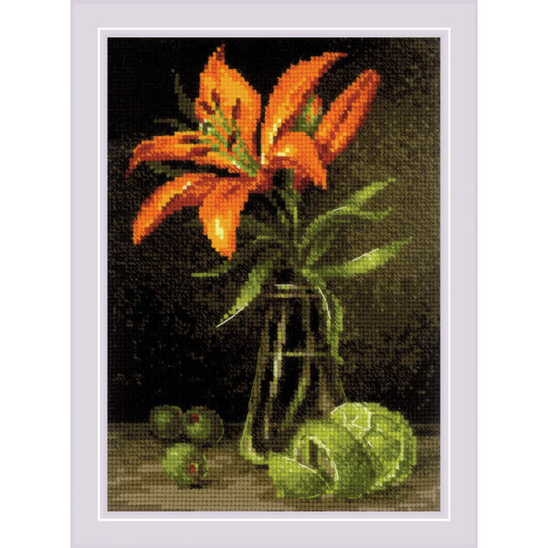 Riolis counted cross stitch kit "Lily and Lime", 15x21cm, DIY