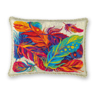 Riolis counted cross stitch kit cushion "Feathers", 40x30cm, DIY