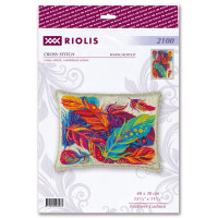 Riolis counted cross stitch kit cushion "Feathers", 40x30cm, DIY