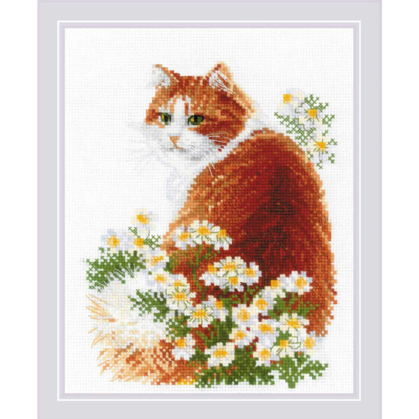 Riolis counted cross stitch kit "Ginger Meow", 24x30cm, DIY