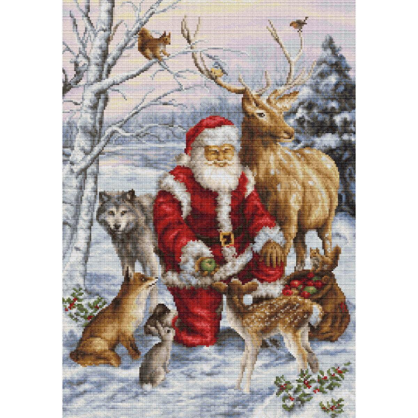 Luca-S counted cross stitch kit "Gold Collection The Forest Friends", 30x43cm, DIY