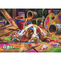 Luca-S counted cross stitch kit "Puppy Picasso", 40x29cm, DIY