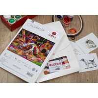 Luca-S borduurpakket "Pup Picasso", geteld, zelfgemaakt, 40x29cm