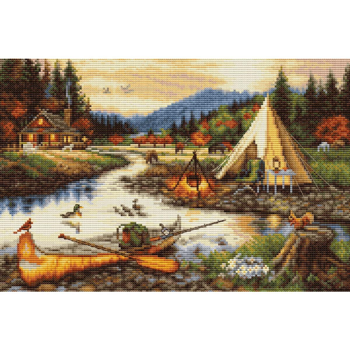 Luca-S counted cross stitch kit "Gold Creek",...