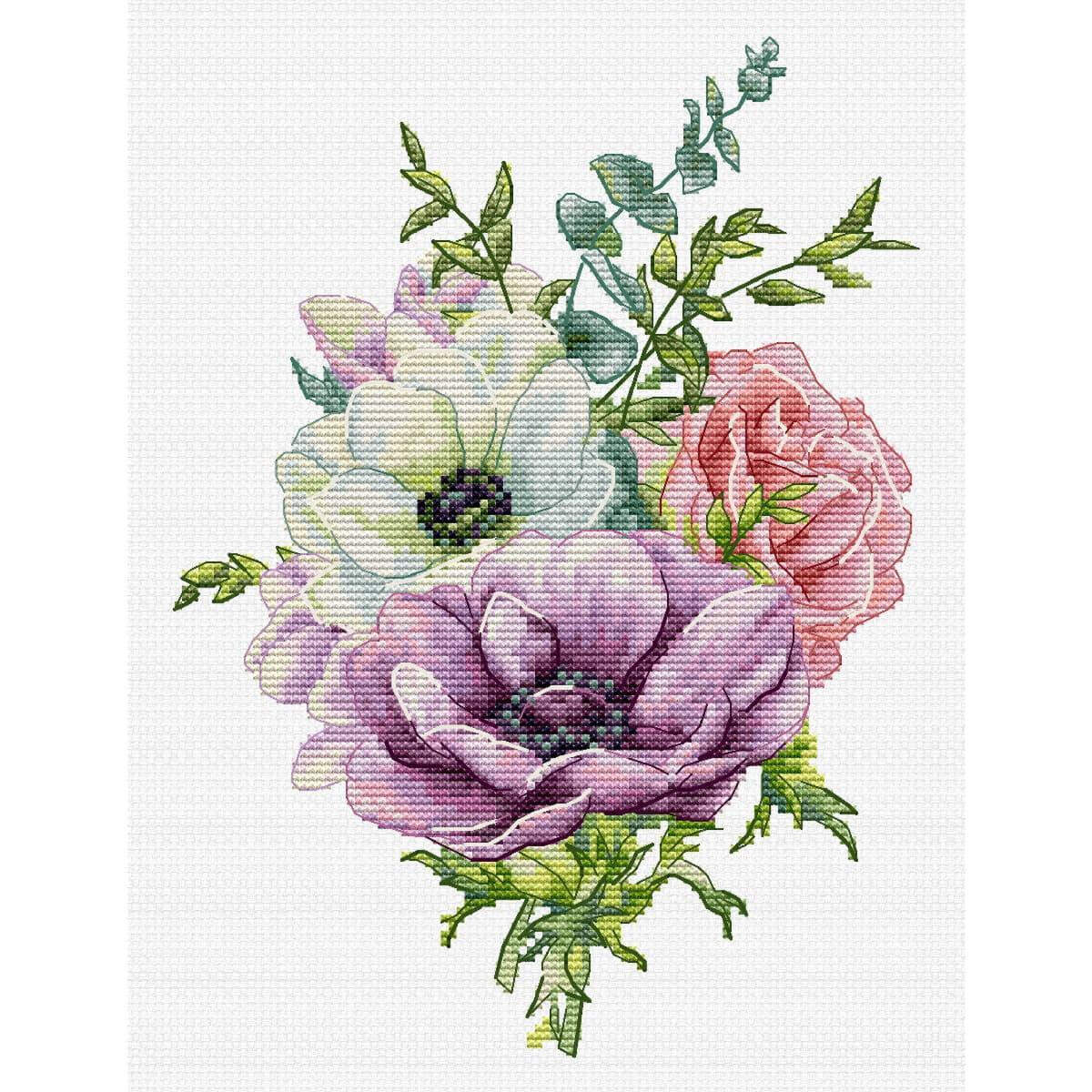 Luca-S counted cross stitch kit "Anemone",...