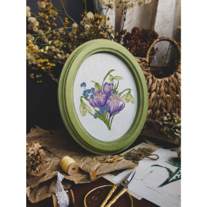 Luca-S counted cross stitch kit "Spring Flowers", 17x19cm, DIY