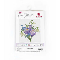 Luca-S borduurpakket "Spring Flowers", geteld, DIY, 17x19cm
