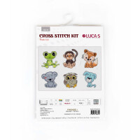 Luca-S counted cross stitch kit "Ornaments Friends I Set of 6 pcs", a ca. 8x9cm, DIY