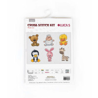 Luca-S counted cross stitch kit "Ornaments Friends II Set of 6 pcs", a ca. 8x9cm, DIY