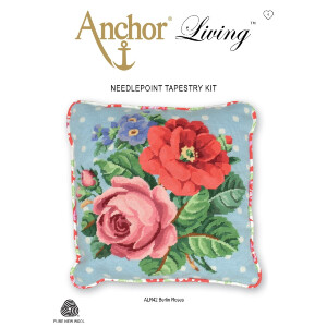 Anchor stamped Needlepoint Cushion stitch kit "Berlin Roses", 40x40cm, DIY