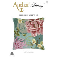 Anchor stamped Needlepoint Cushion stitch kit "Floral Swirl in Green", 40x40cm, DIY